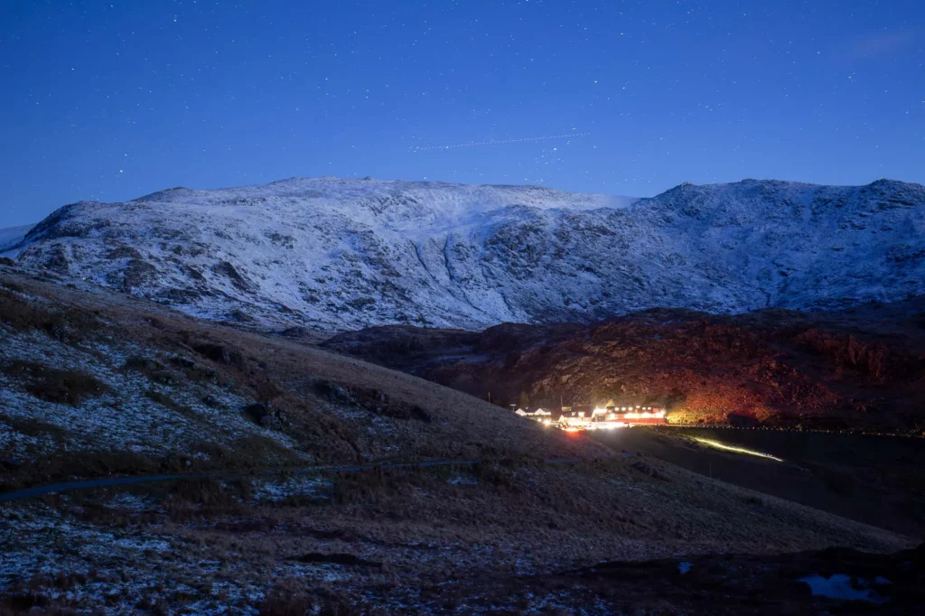 miner's track at night